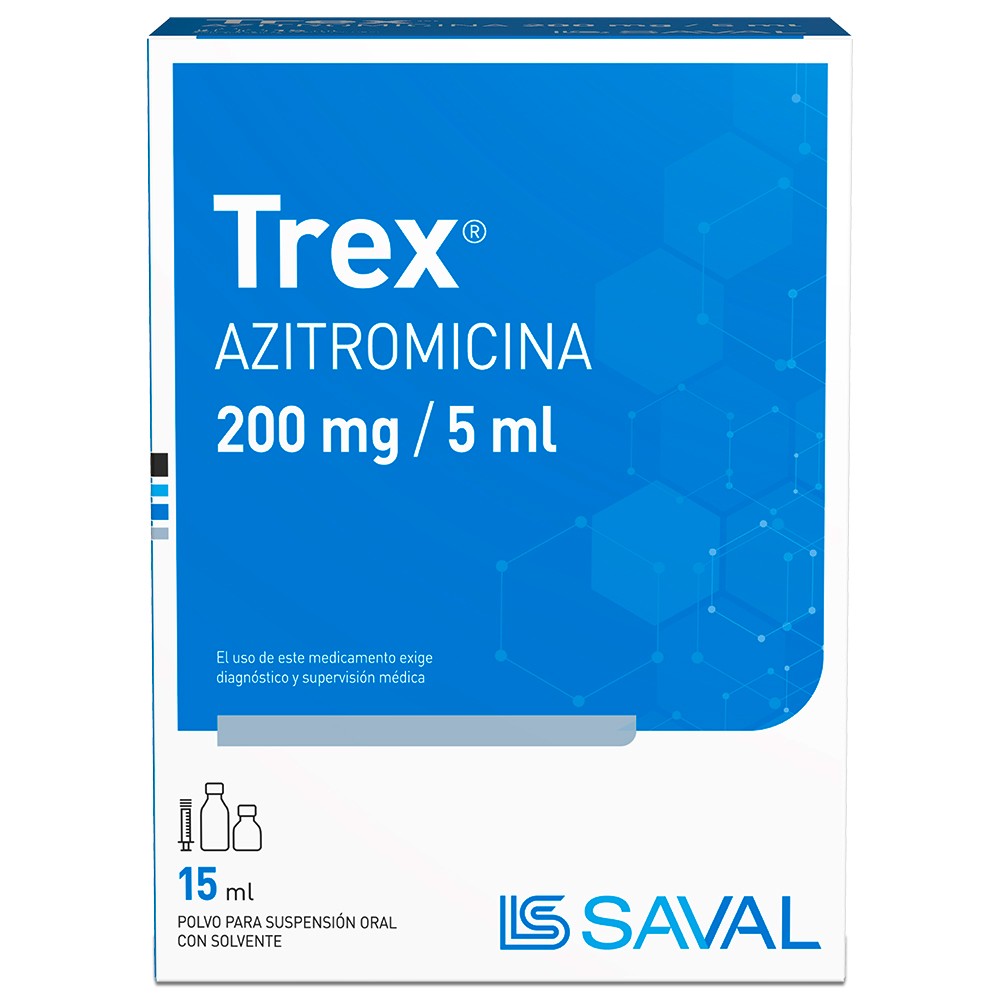Trex Azitromicina 200 mg Suspensión 15 mL