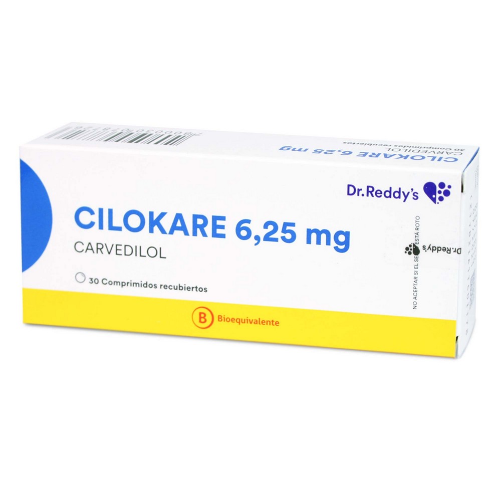 Cilokare Carvedilol 6,25 mg 30 Comprimidos