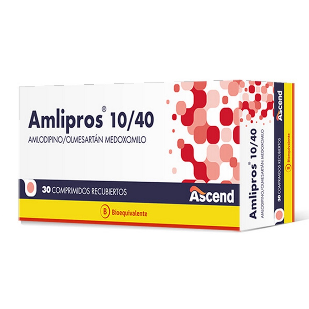 Amlipros Amlodipino 10 mg Olmesartan 40 mg 30 Comprimidos Recubiertos