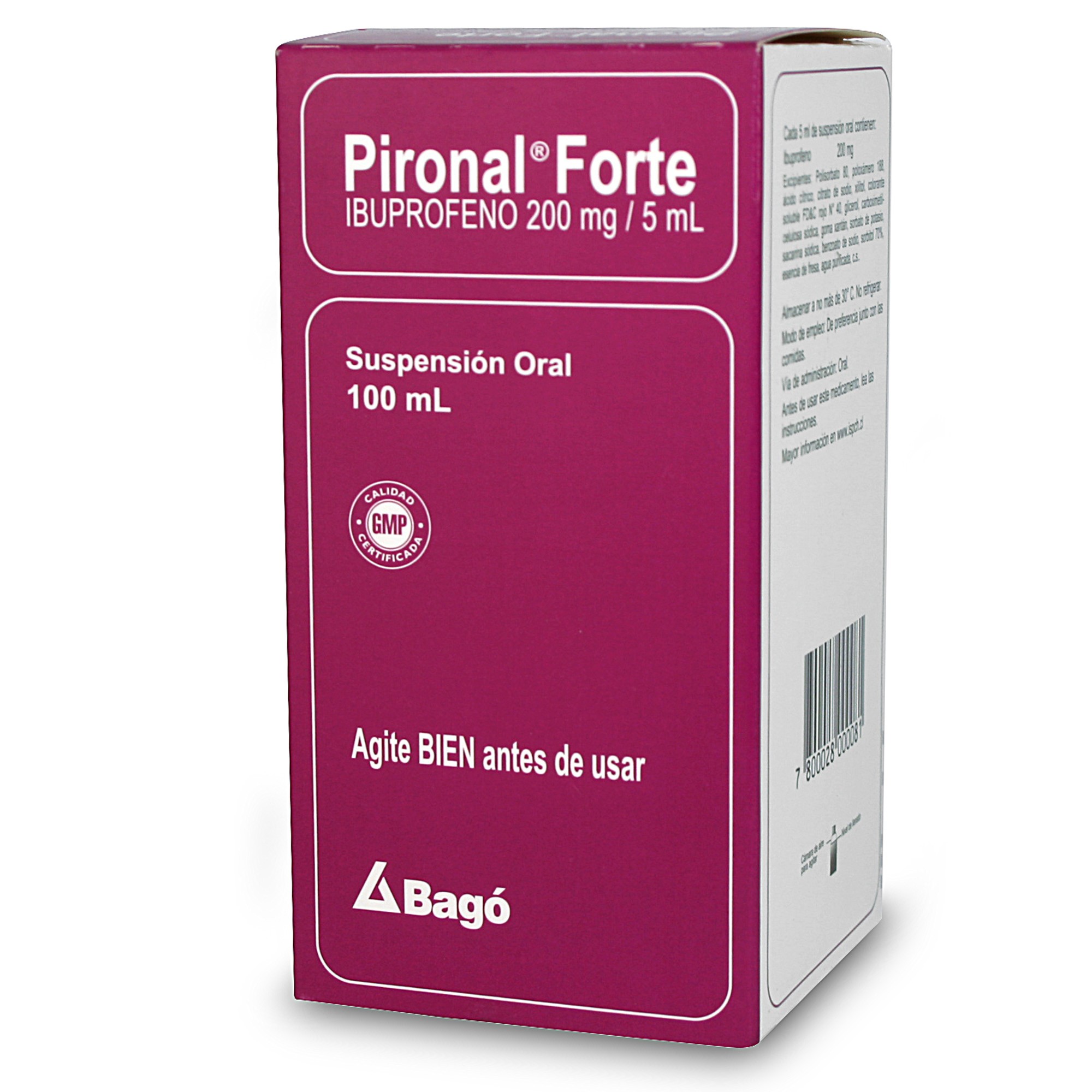 Pironal Forte Ibuprofeno 200 mg/5mL Suspensión 100 mL