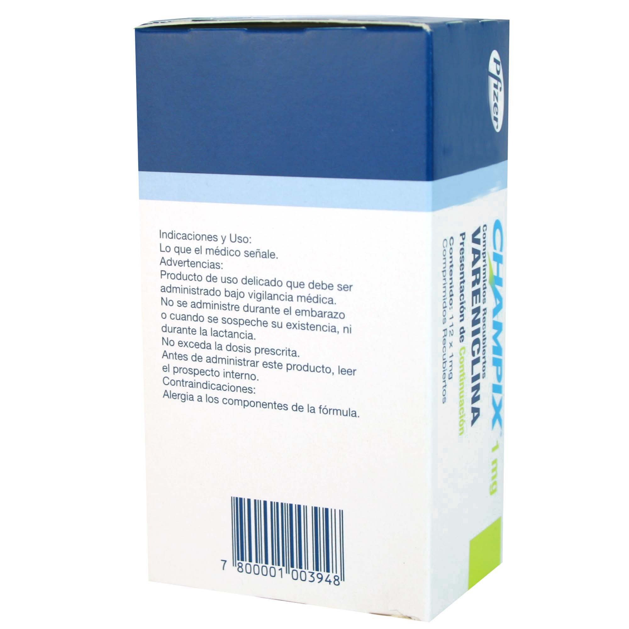 Champix Vareniclina 1 Mg 112 Comprimidos Recubierto | Cruz Verde