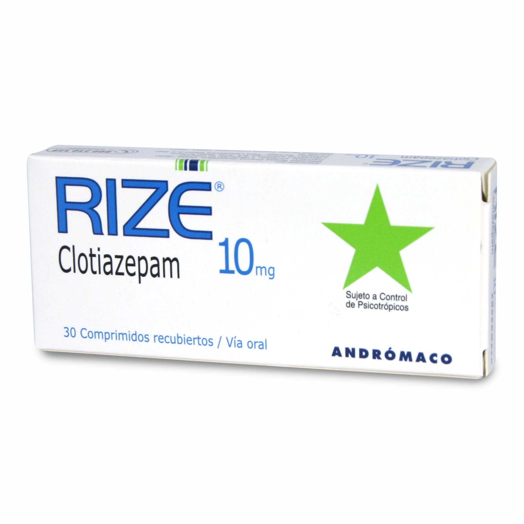 Rize Clotiazepam 10 mg 30 Comprimidos Recubiertos | Farmacias Cruz Verde