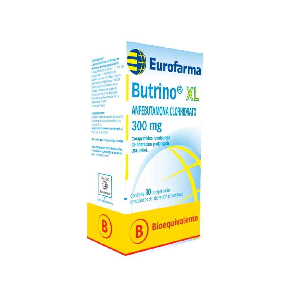 Butrino XL 300 mg 30 Comprimidos Recubiertos de Liberacion Prolongada