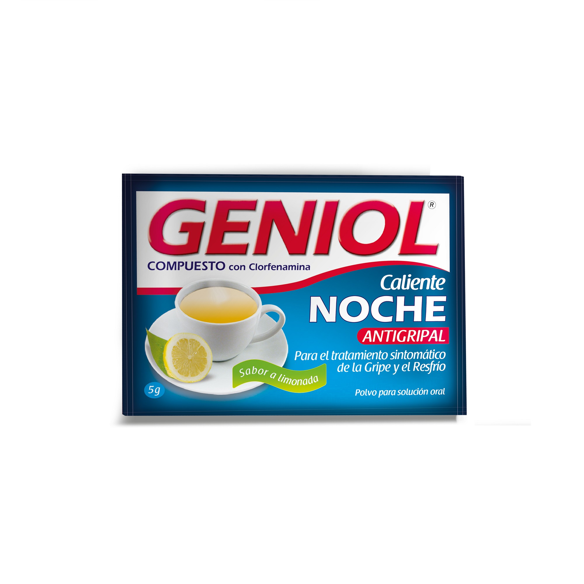 Geniol Caliente Noche Paracetamol 400 mg compuesto con Clorfenamina Polvo para Solución Oral 30 Sachet