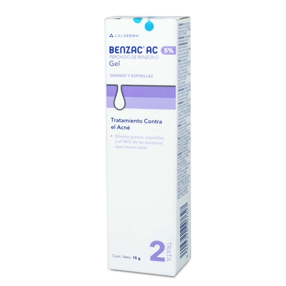 Benzac AC Peroxido De Benzoilo 5% Gel Tópico 15 gr