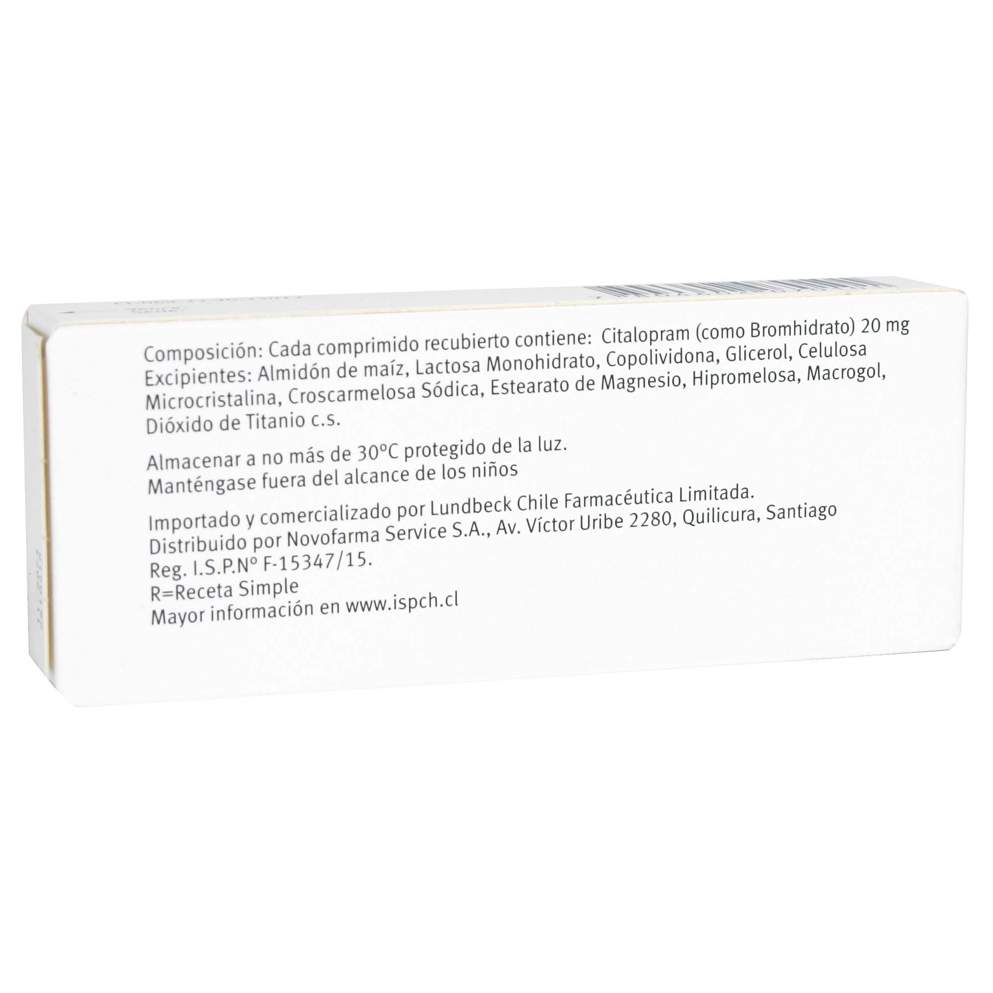 Cipramil Citalopram 20 mg 28 Comprimidos Ranurados | Farmacias Cruz Verde