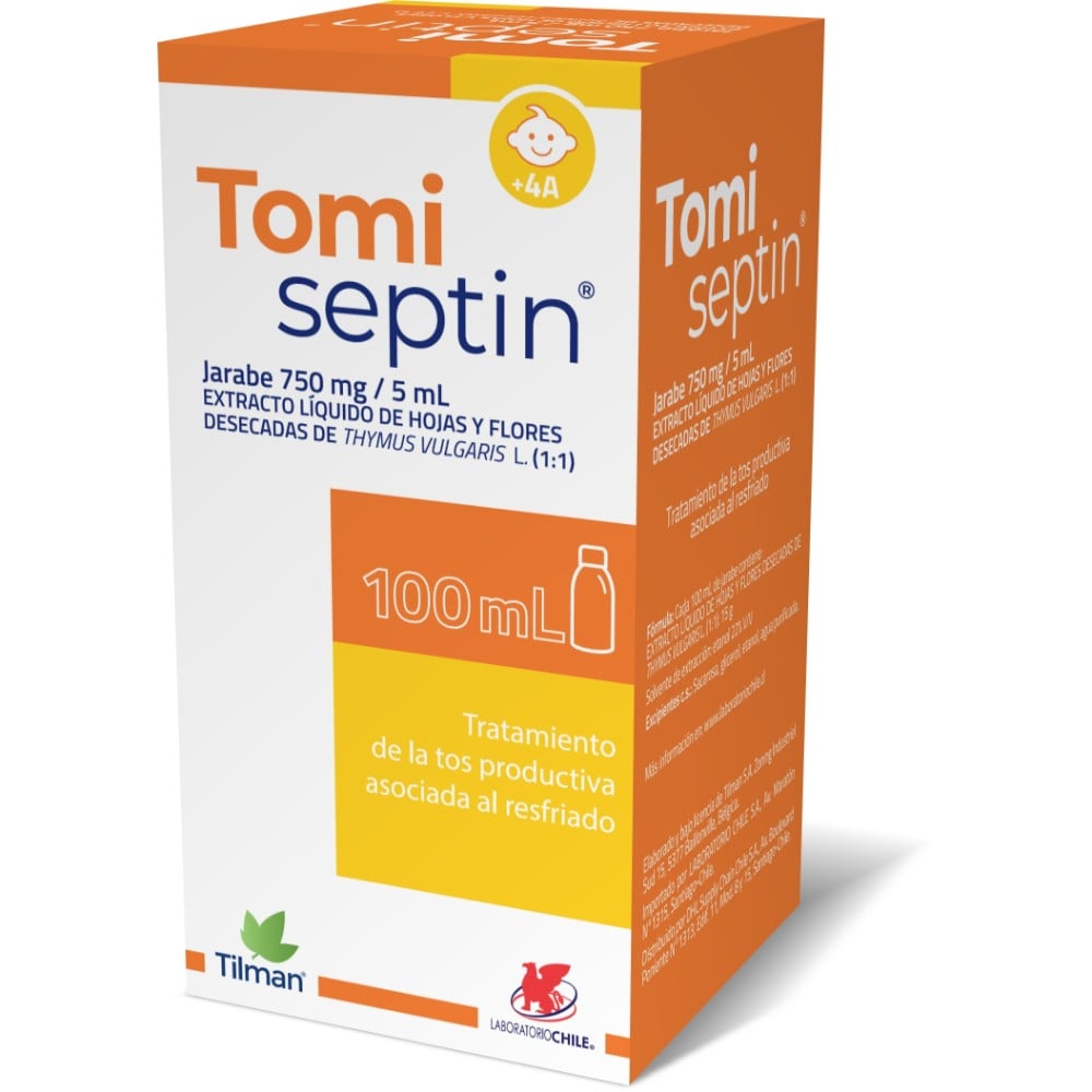 Tomiseptin Jarabe 750mg/5mL 100mL Farmacias Cruz Verde