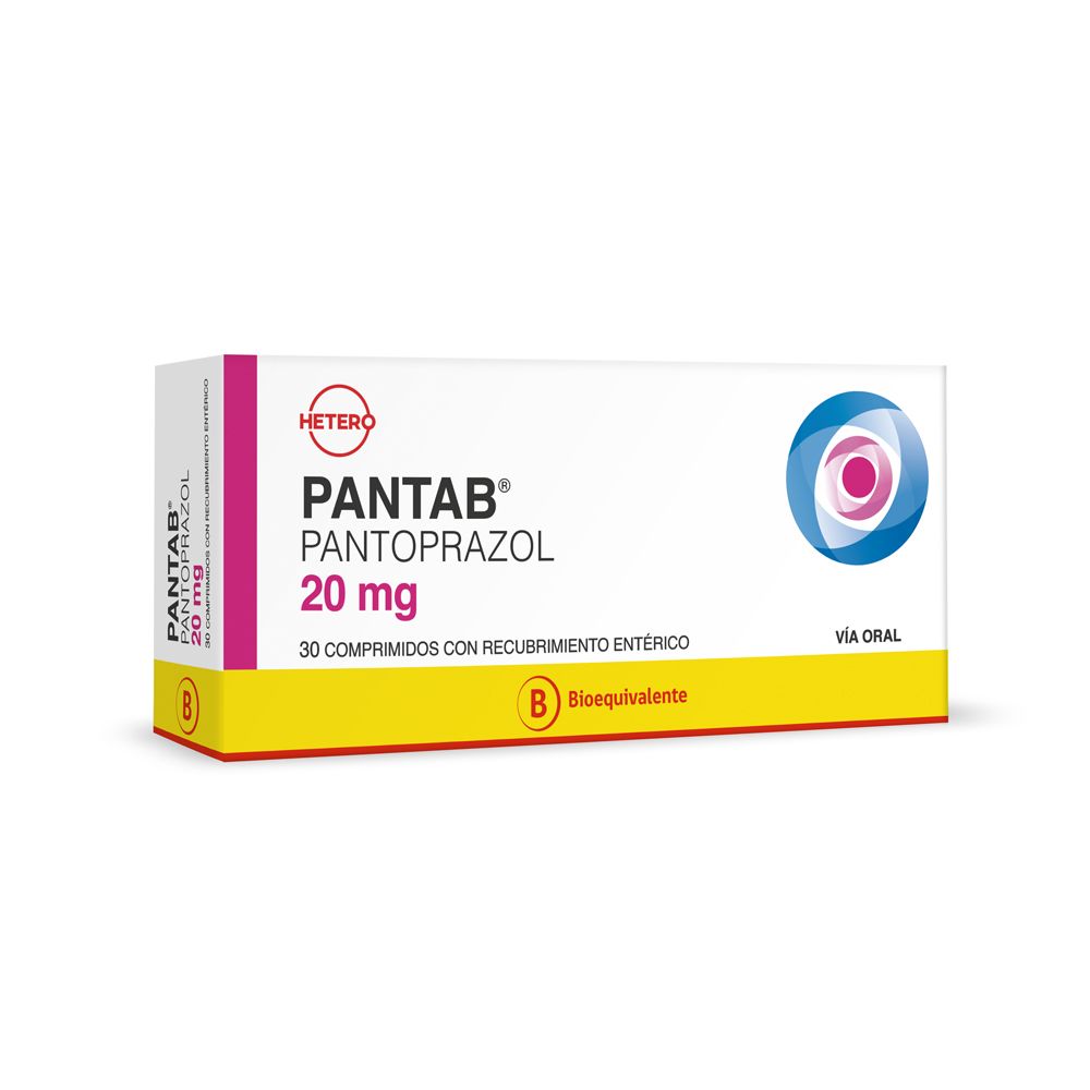 Pantab Pantoprazol 20 Mg. 30 Comprimidos Con Recubrimiento Entérico
