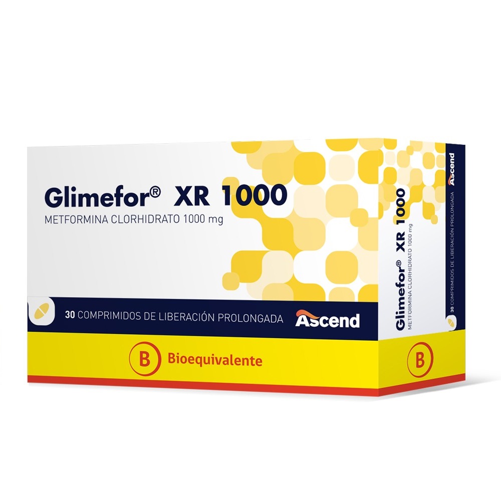Glimefor XR metformina 1000 mg 30 comprimidos de liberación prolongada