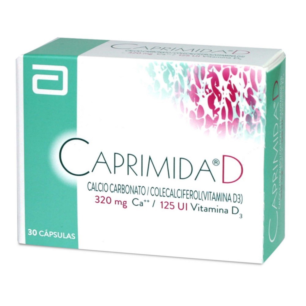 Caprimida D Calcio 320 mg Vitamina D3 125 UI 30 Cápsulas