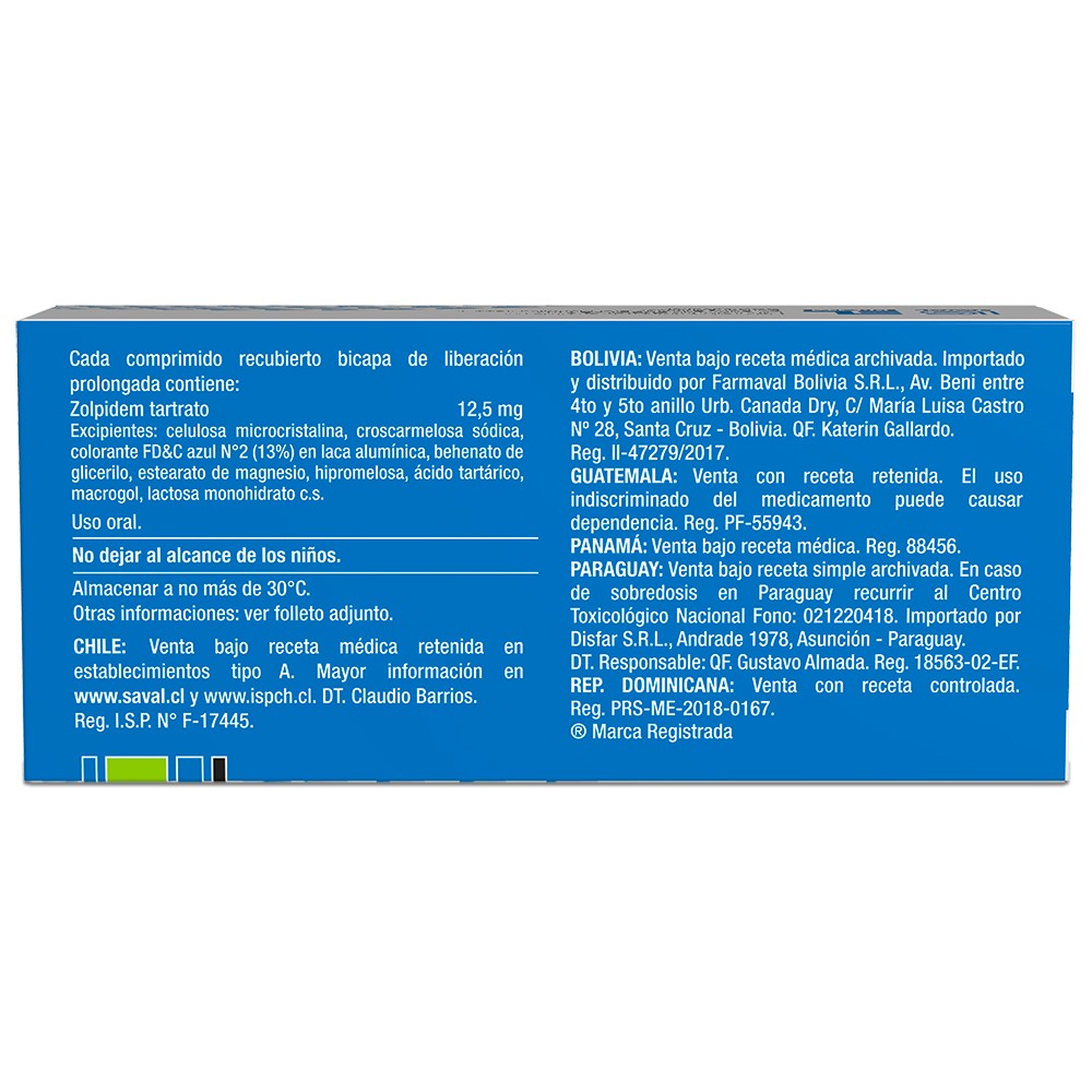 Tartrato de zolpidem 12.5 mg