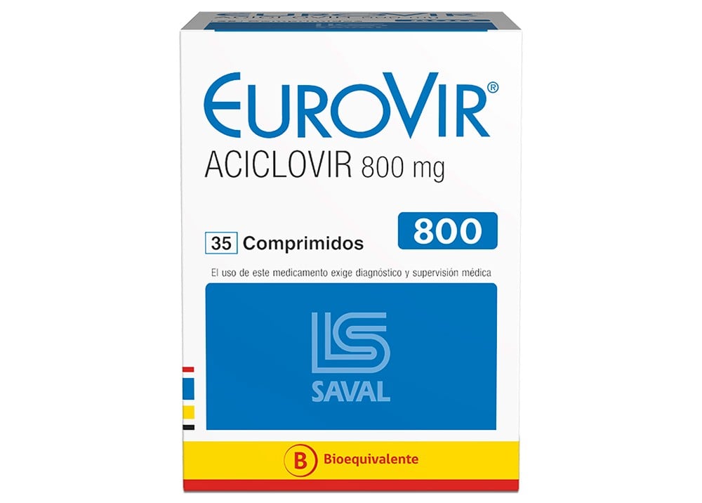 Eurovir Aciclovir 800 mg 35 Comprimidos