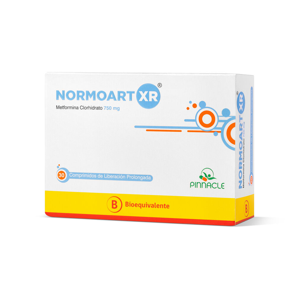 Normoart XR Metformina 750 mg 30 Comprimidos de Liberación Prolongada