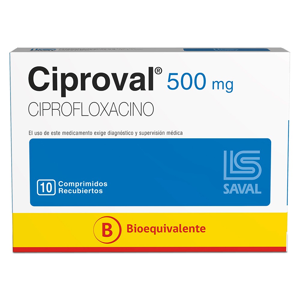 Ciproval Ciprofloxacino 500 mg 10 Comprimidos