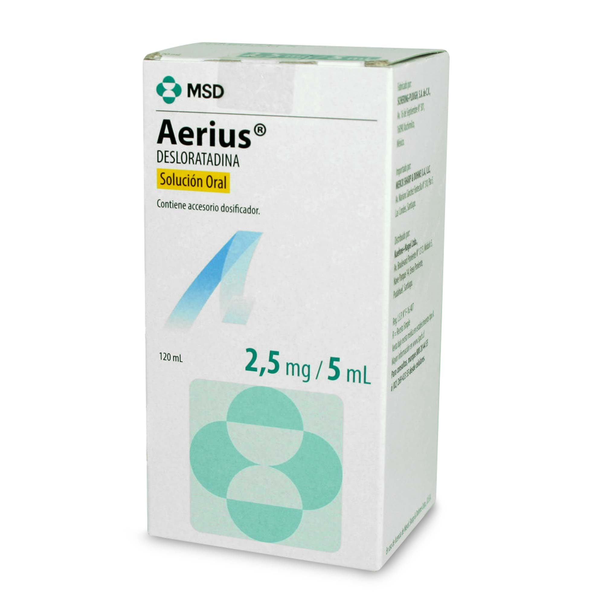 Aerius Desloratadina 2,5 mg/5mL Jarabe 120 mL
