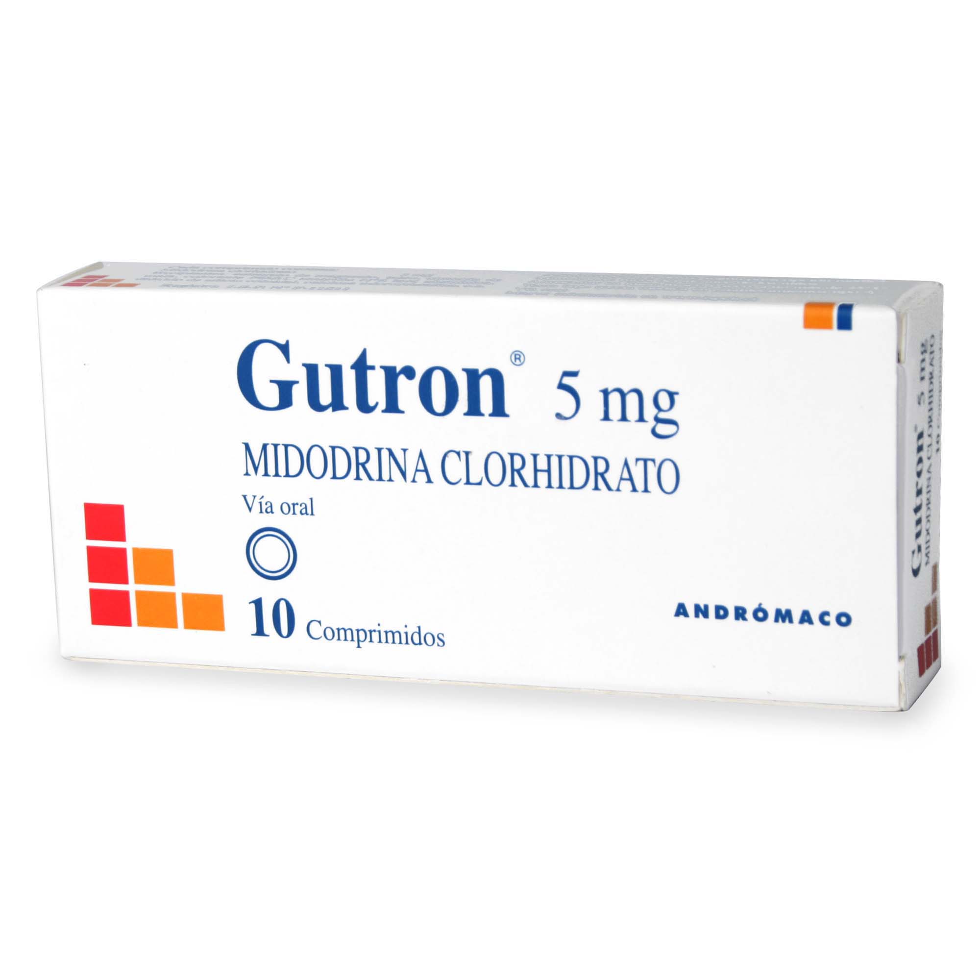 Gutron Midodrina 5 mg 10 Comprimidos | Farmacias Cruz Verde