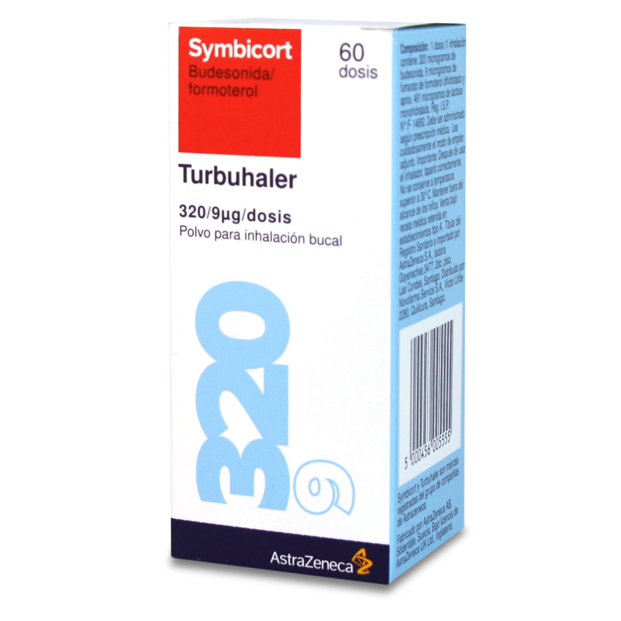 Symbicort Turbuhaler Budesonida 320 mcg Inhalador Bucal 60 Dosis