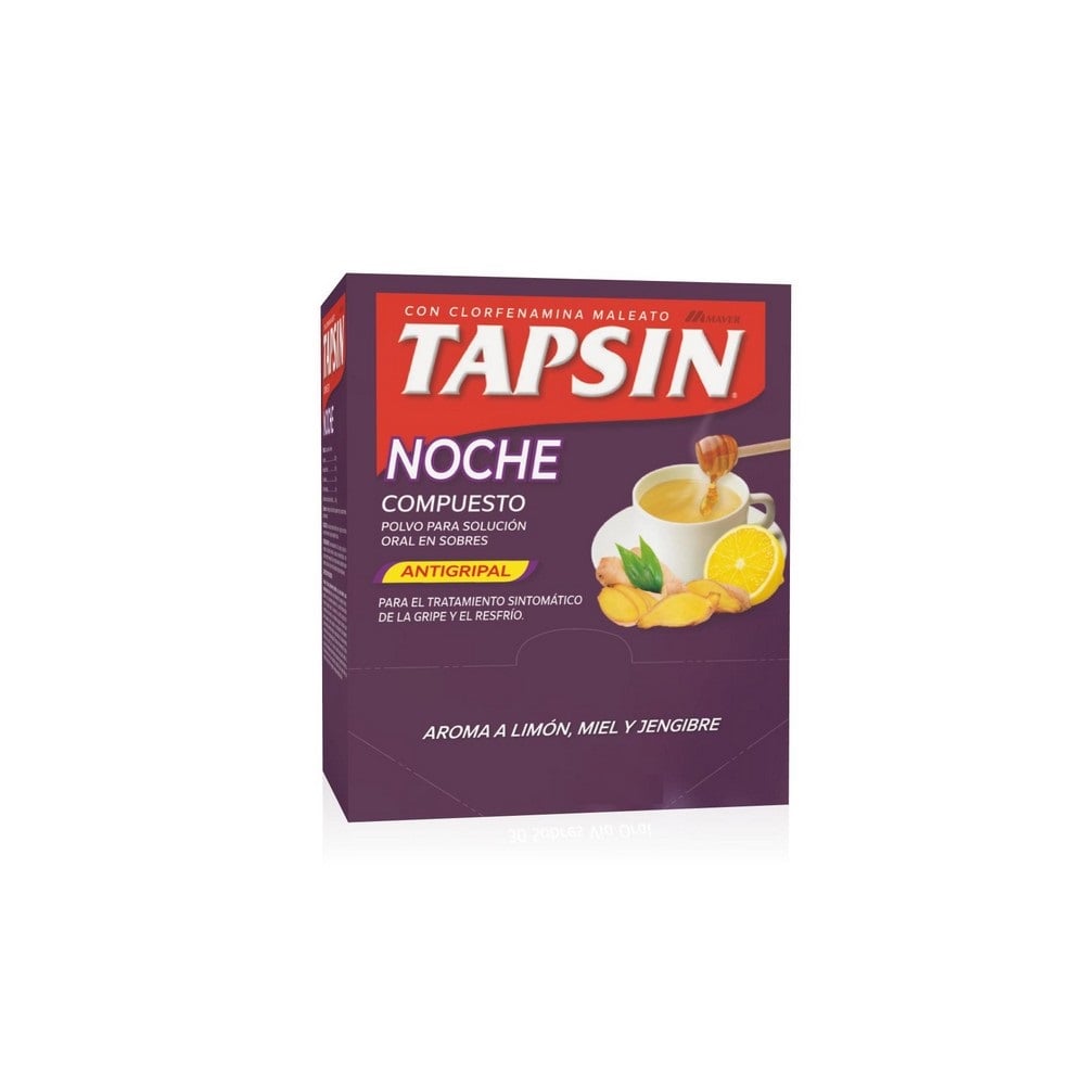 Tapsin Dia Compuesto Antigripal Paracetamol 400 mg Noscapina 10 mg Cafeina 33 mg Polvo para Soluc.Oral 1 Sobre Sabor Limon / Miel / Jengibre
