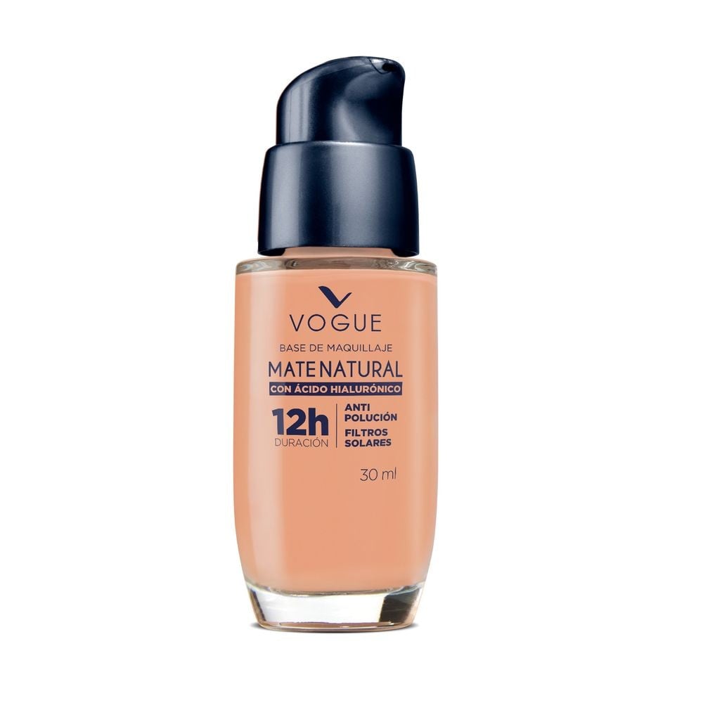 Base de Maquillaje Mate Natural con acido Hialuronico 12H Avellana 30 ml