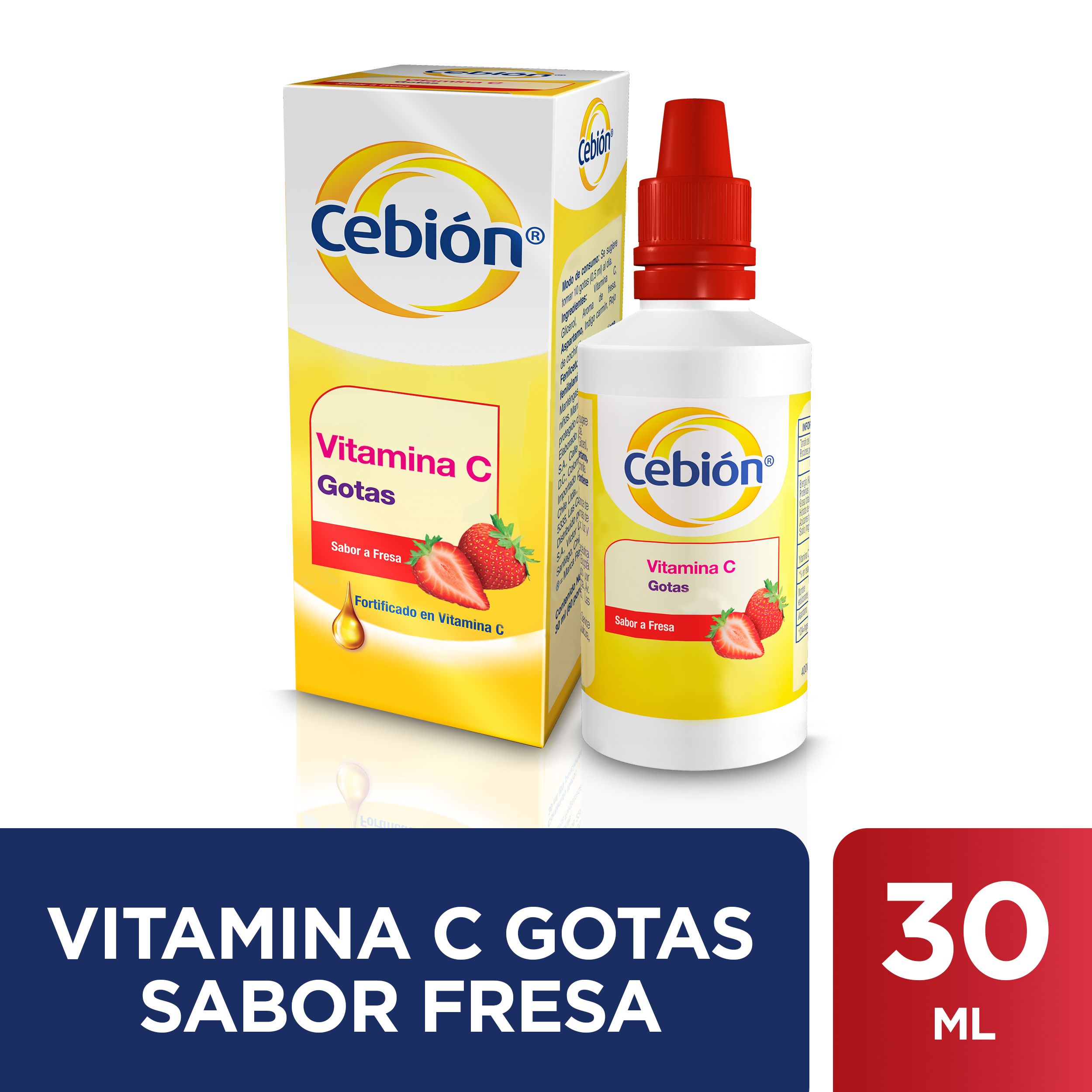 Cebion Fresa Acido Ascorbico 100 mg Gotas 30 mL