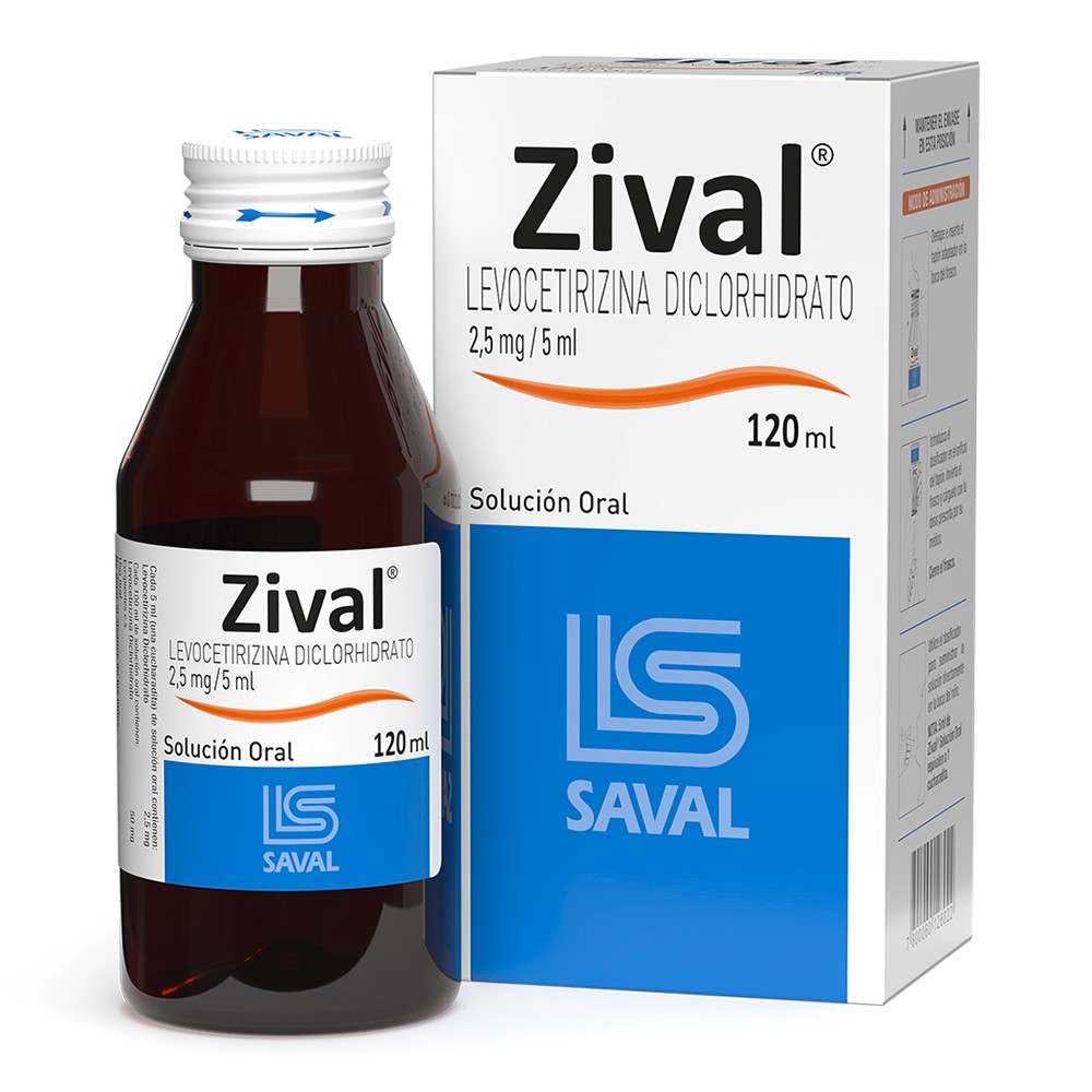 Zival Jarabe Levocetirizina Diclorhidrato 2,5 mg / 120 ml