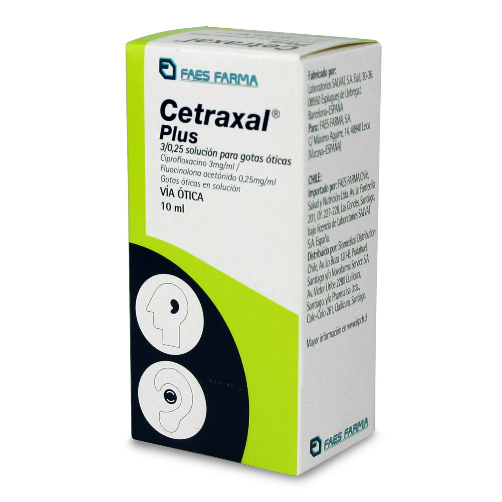 Cetraxal Plus Ciprofloxacino 3 mg Solución Otológica 10 mL