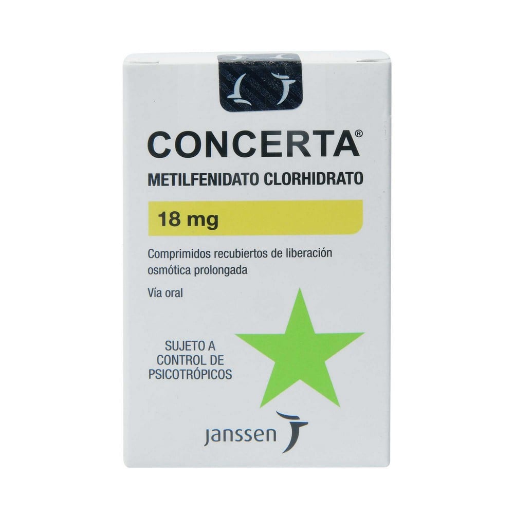 Concerta Metilfenidato 18 mg 30 Comprimidos Farmacias Cruz Verde
