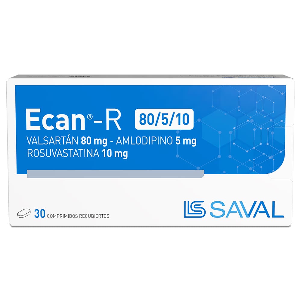 Ecan-R Valsarantan 80 mg Amlodipino 5 mg Rosuvastatina 10 mg