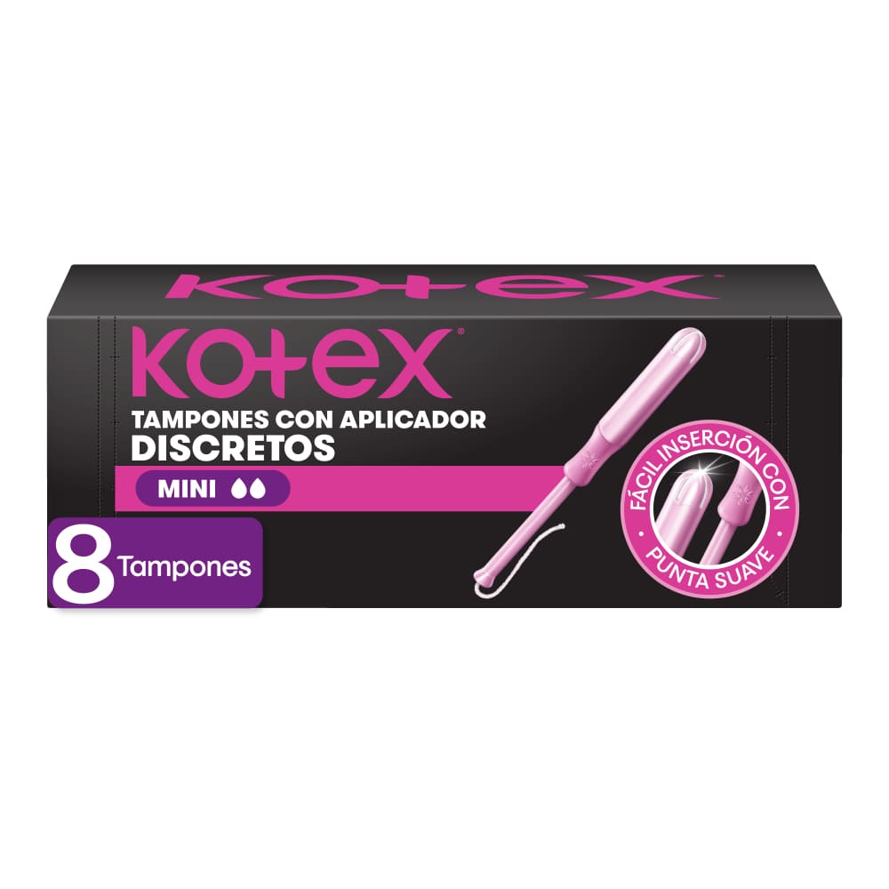 Tampones Kotex Mini Aplicador 8Un | Cruz Verde