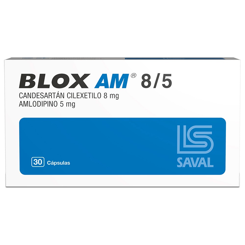 Blox AM Candesartan Cilexetilo 8 mg Amlodipino 5 mg 30 capsulas