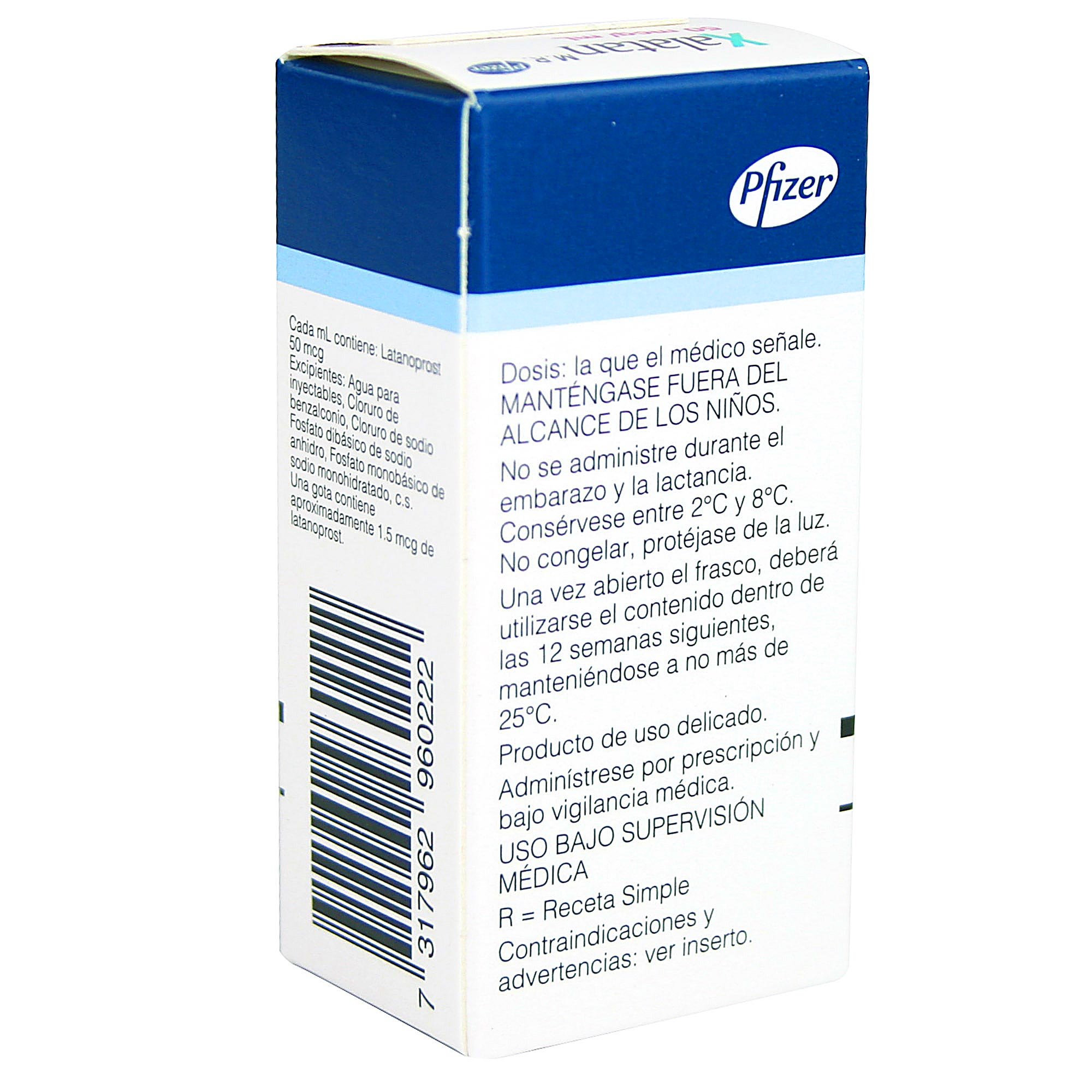 Xalatan Latanoprost 50 mcg/ml Solución Oftalmica 3 mL Farmacias Cruz