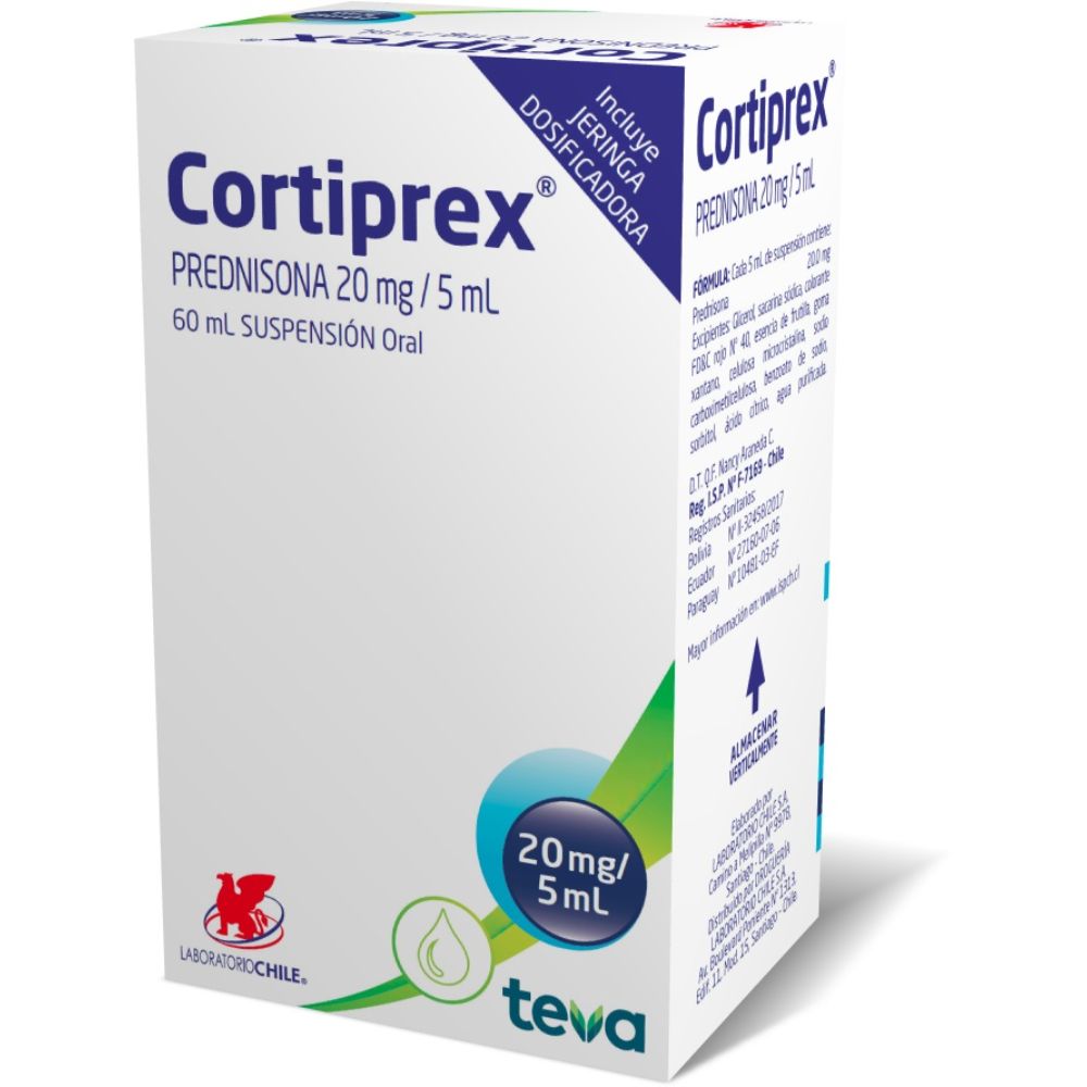 Cortiprex Prednisona 20 mg/5ml Suspension 60 mL