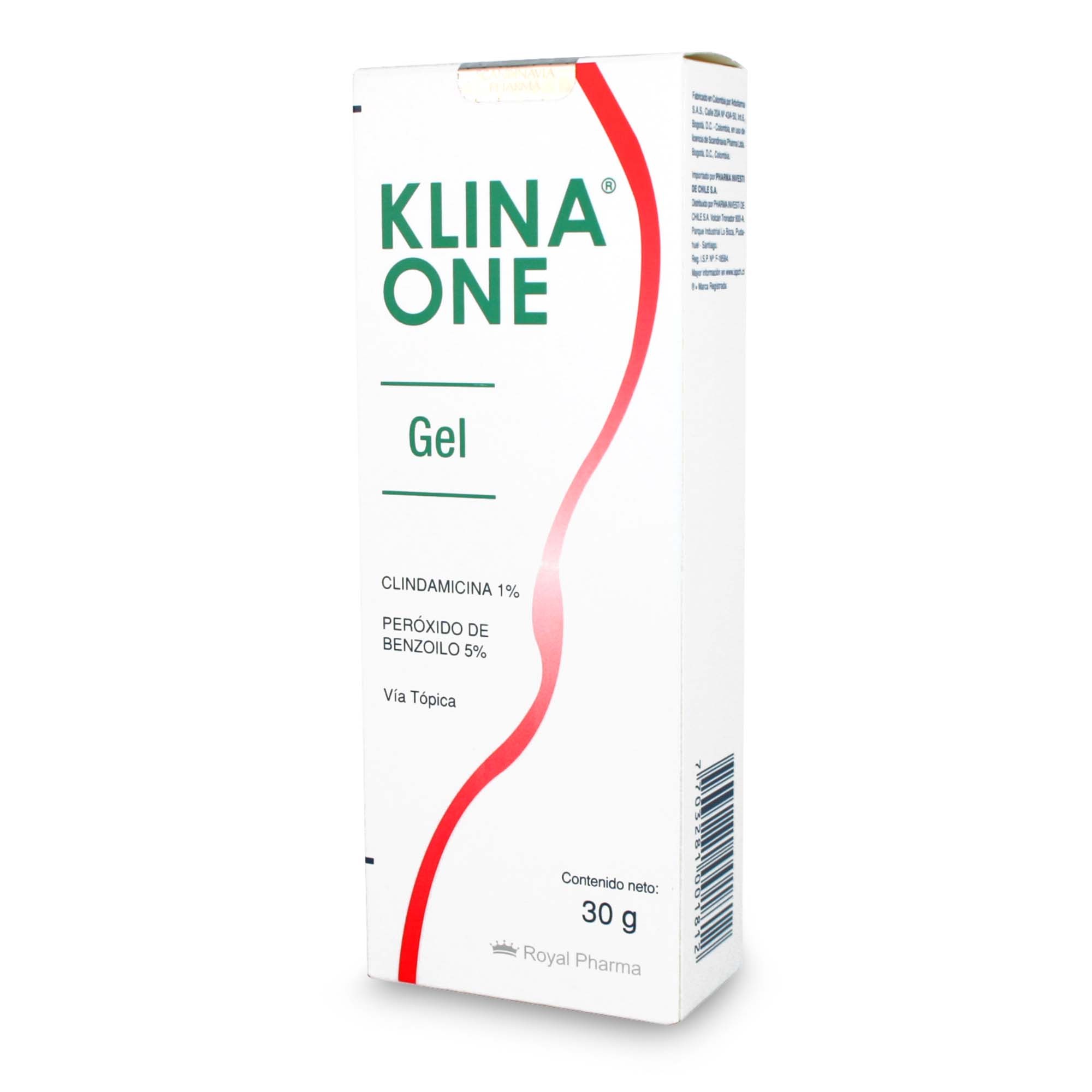Klina One Gel Clindamicina 1% Benzoilo 5% Gel Tópico 30 gr