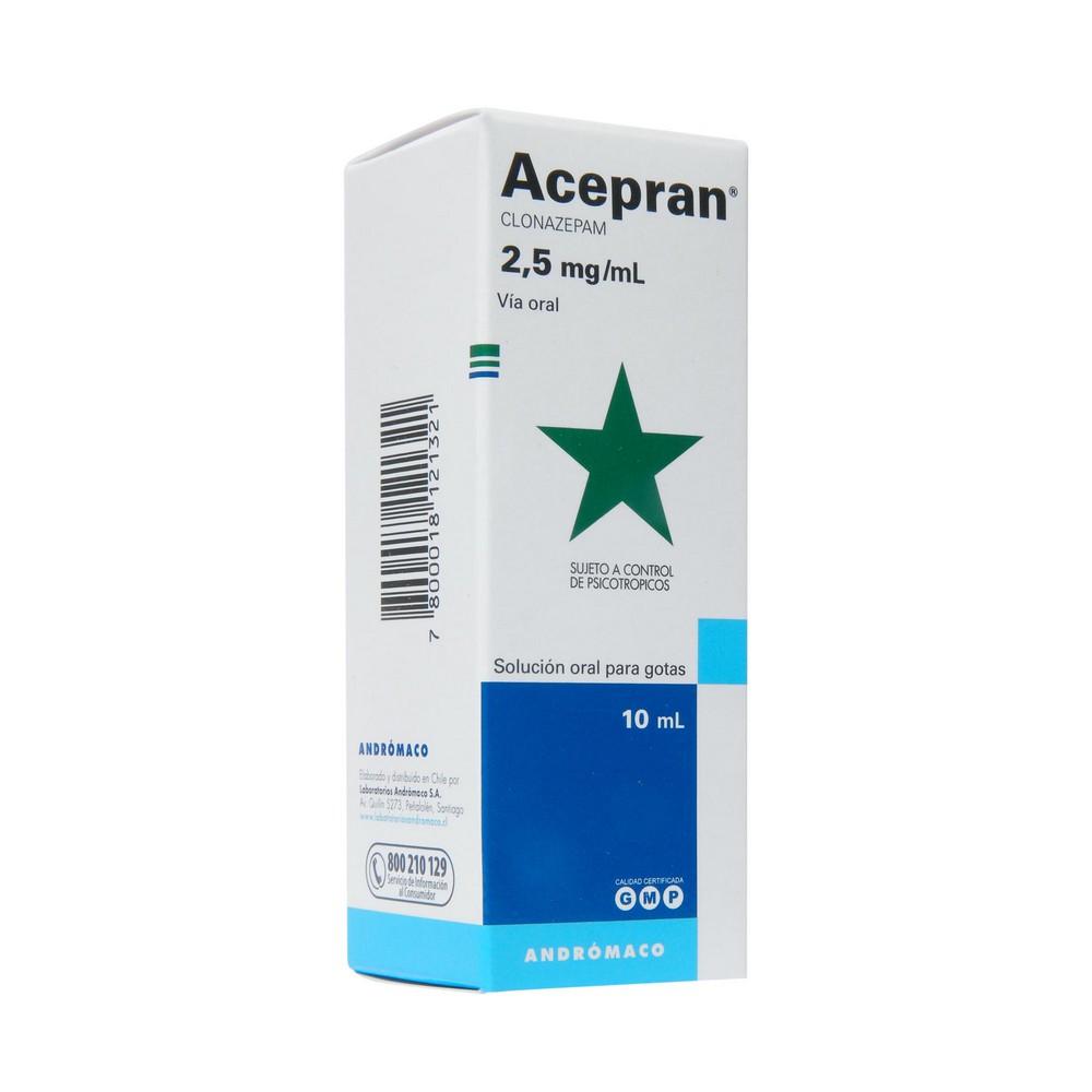Acepran Clonazepam 2,5 mg Gotas 10 mL | Farmacias Cruz Verde