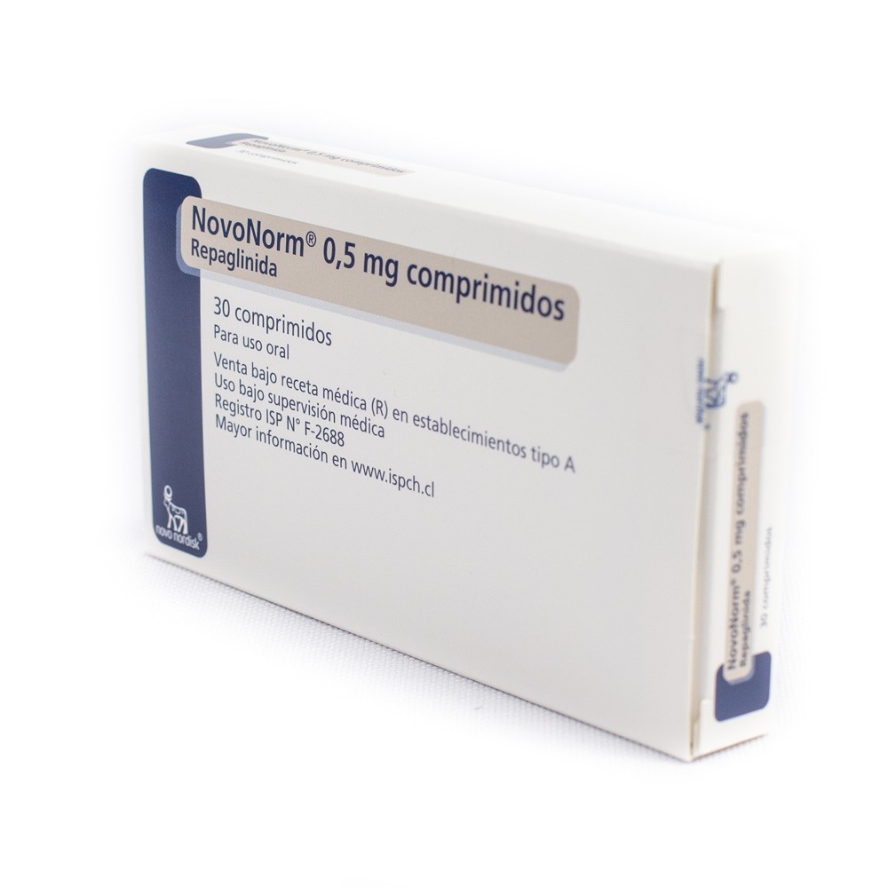 Novonorm Repaglinida 0,5 Mg 30 Comprimidos | Cruz Verde