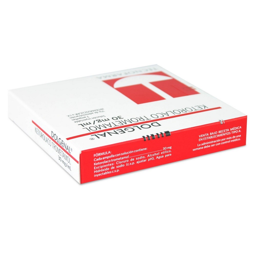 Dolgenal Ketorolaco 30 mg 3 Ampollas | Farmacias Cruz Verde