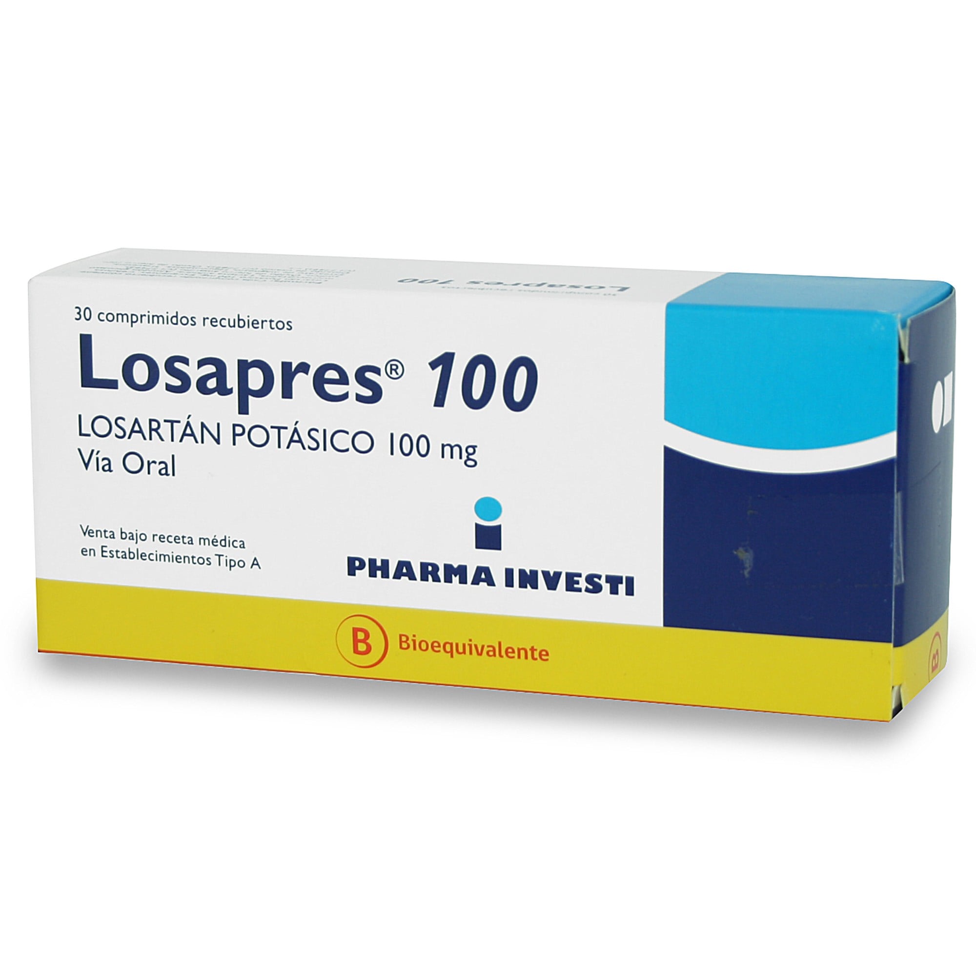 Losapres Losartan Potasico 100 mg 30 Comprimidos Recubierto - imagen 1