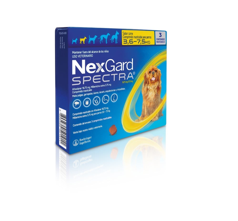 Nexgard Spectra ( 3,6 a 7,5 kg) 3 Comprimidos Masticables