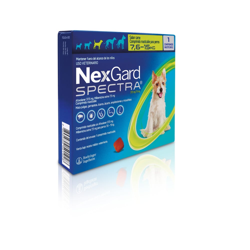 Nexgard Spectra (7,6 a 15 kg) 1 Comprimido Masticable | Cruz Verde