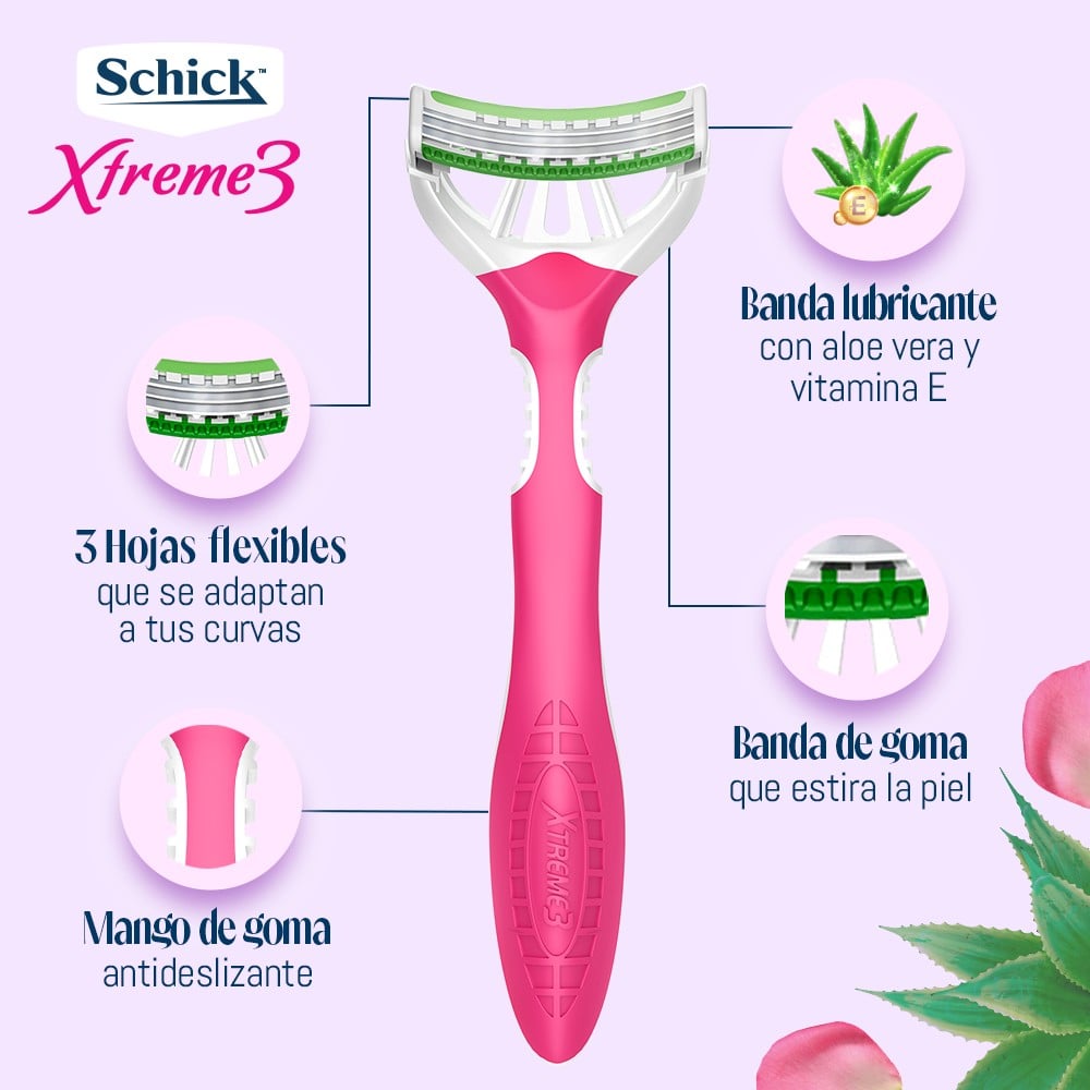 Xtreme 3 Sensitive Aloe & Jojoba Maquina Desechable Mujer 2 Und
