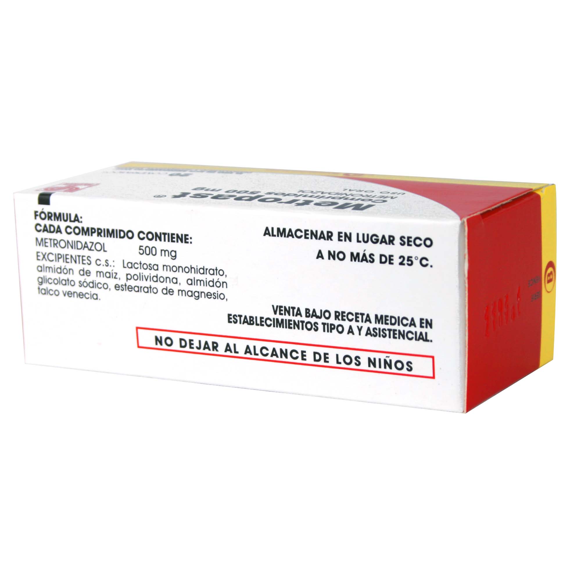 Metropast Metronidazol 500 mg 20 Comprimidos | Farmacias Cruz Verde
