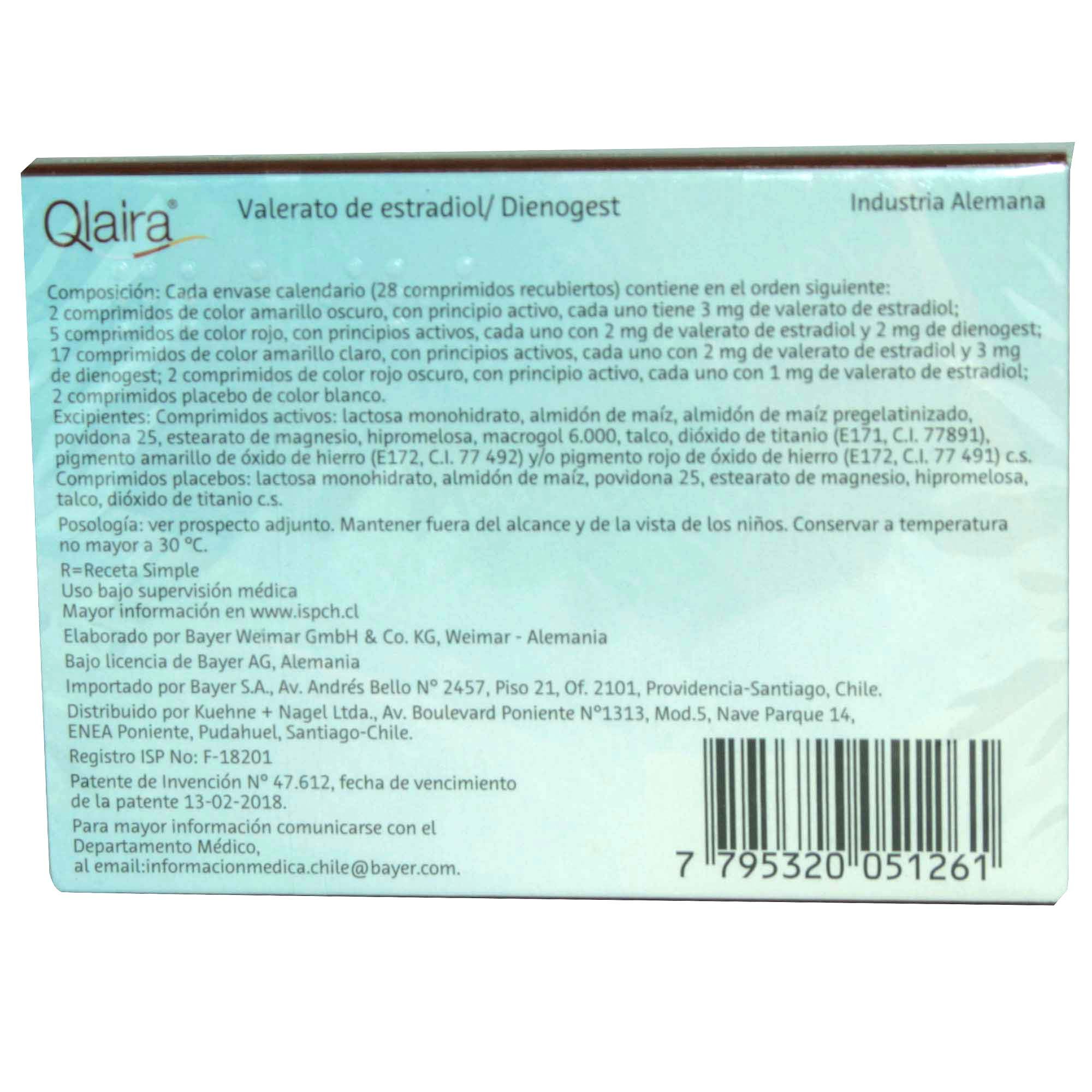 Qlaira Valerato de Estradiol + Dienogest 28 Comprimidos Cruz Verde