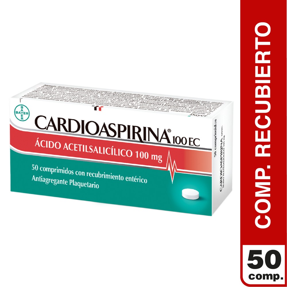 Cardioaspirina 100 EC Ácido Acetilsalicílico 100 mg 50 Comprimidos