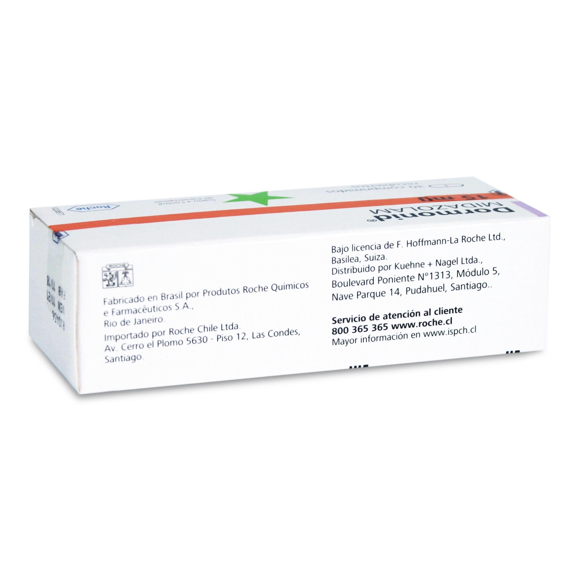 Dormonid Midazolam 15 mg 30 Comprimidos | Cruz Verde