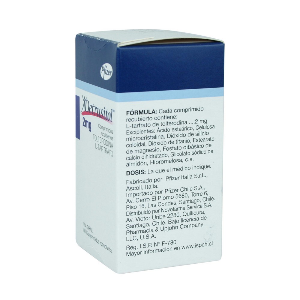 Detrusitol Tolterodina 2 mg 60 Comprimidos | Cruz Verde