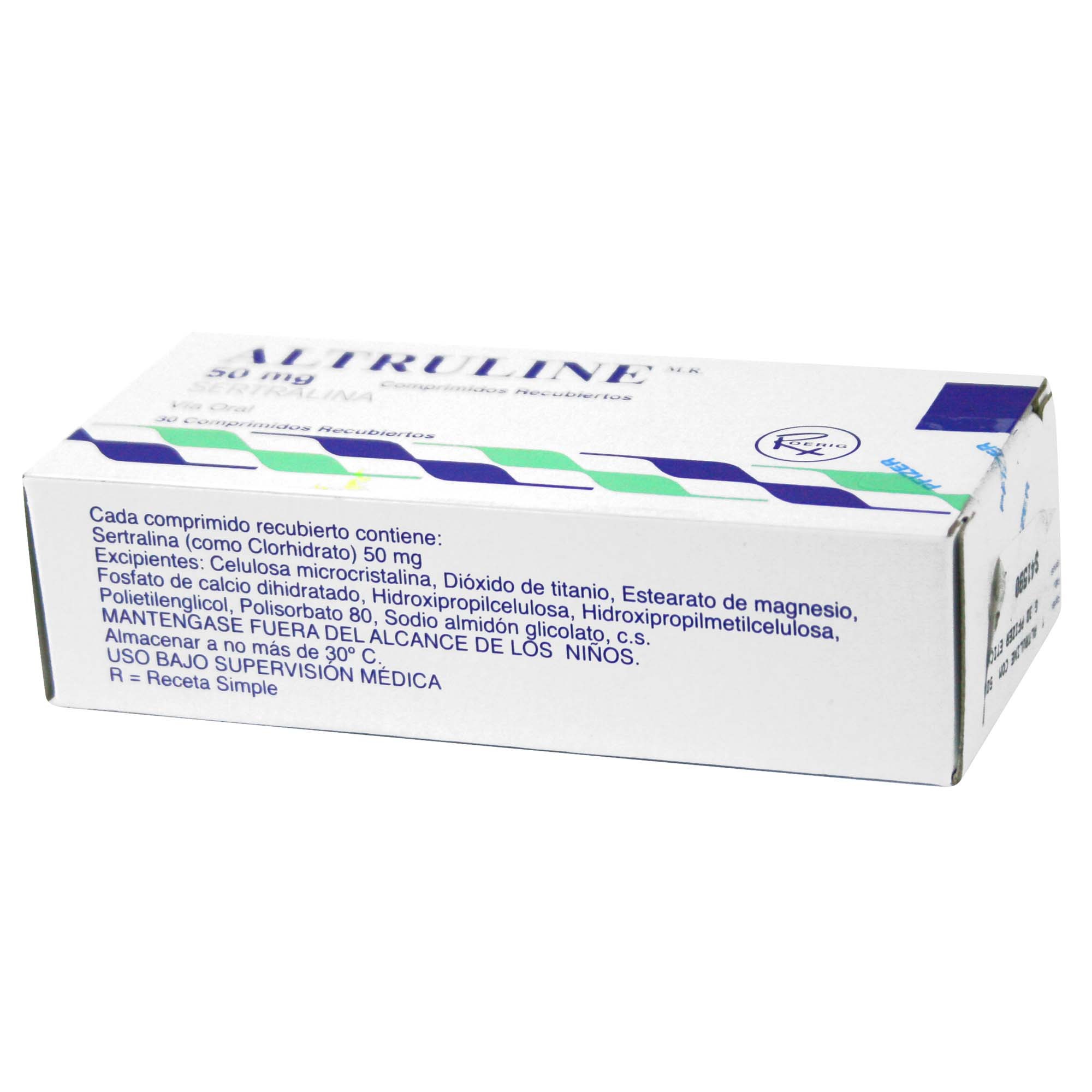 Altruline Sertralina 50 mg 30 Comprimidos Recubierto | Farmacias Cruz Verde