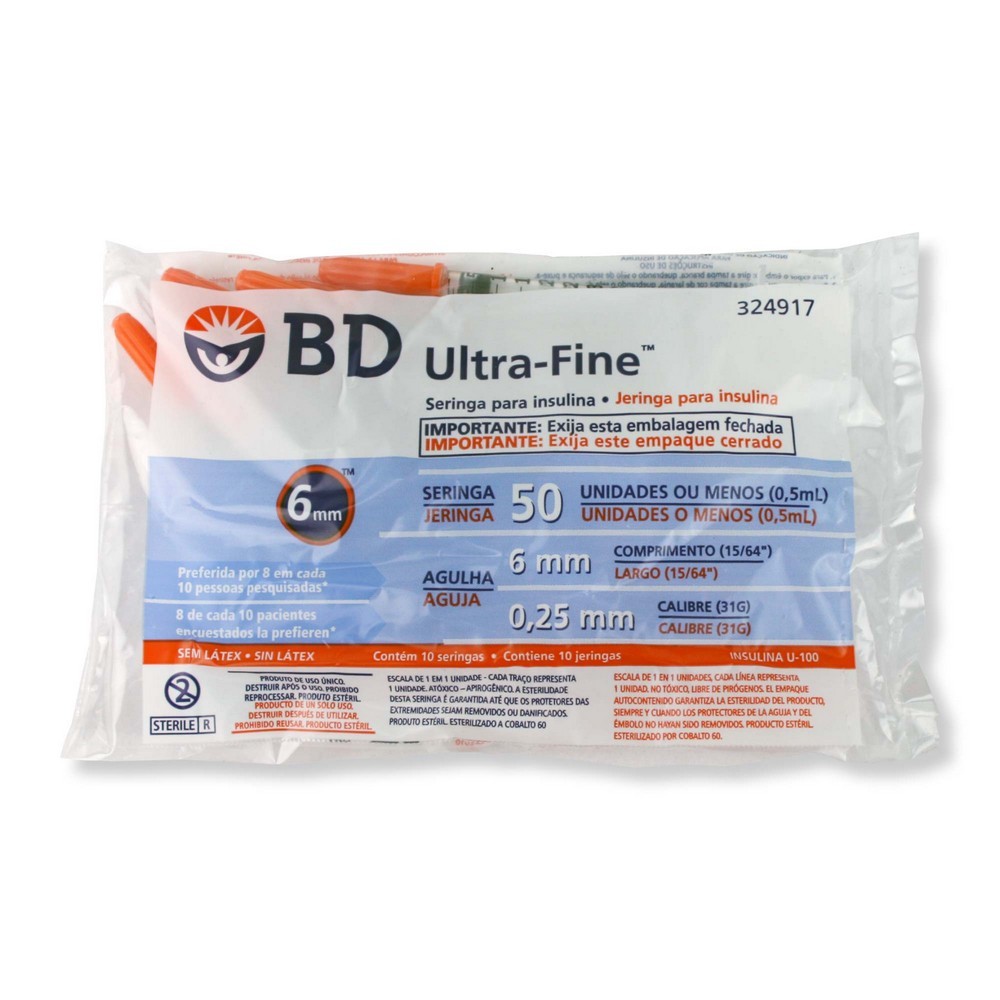 BD Ultra-Fine 10 Jeringas para Insulina