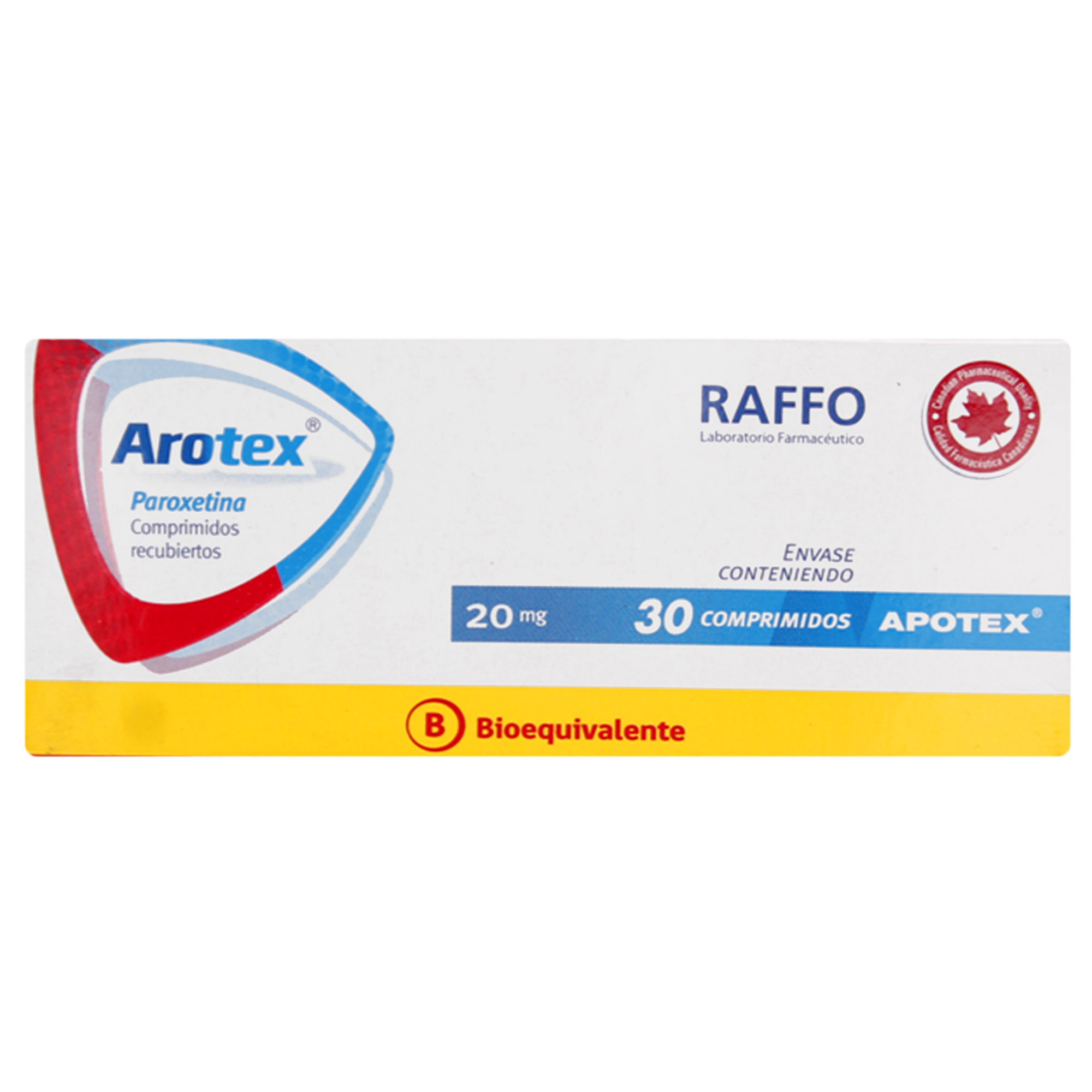 Arotex Paroxetina 20 mg 30 Comprimidos | Farmacias Cruz Verde