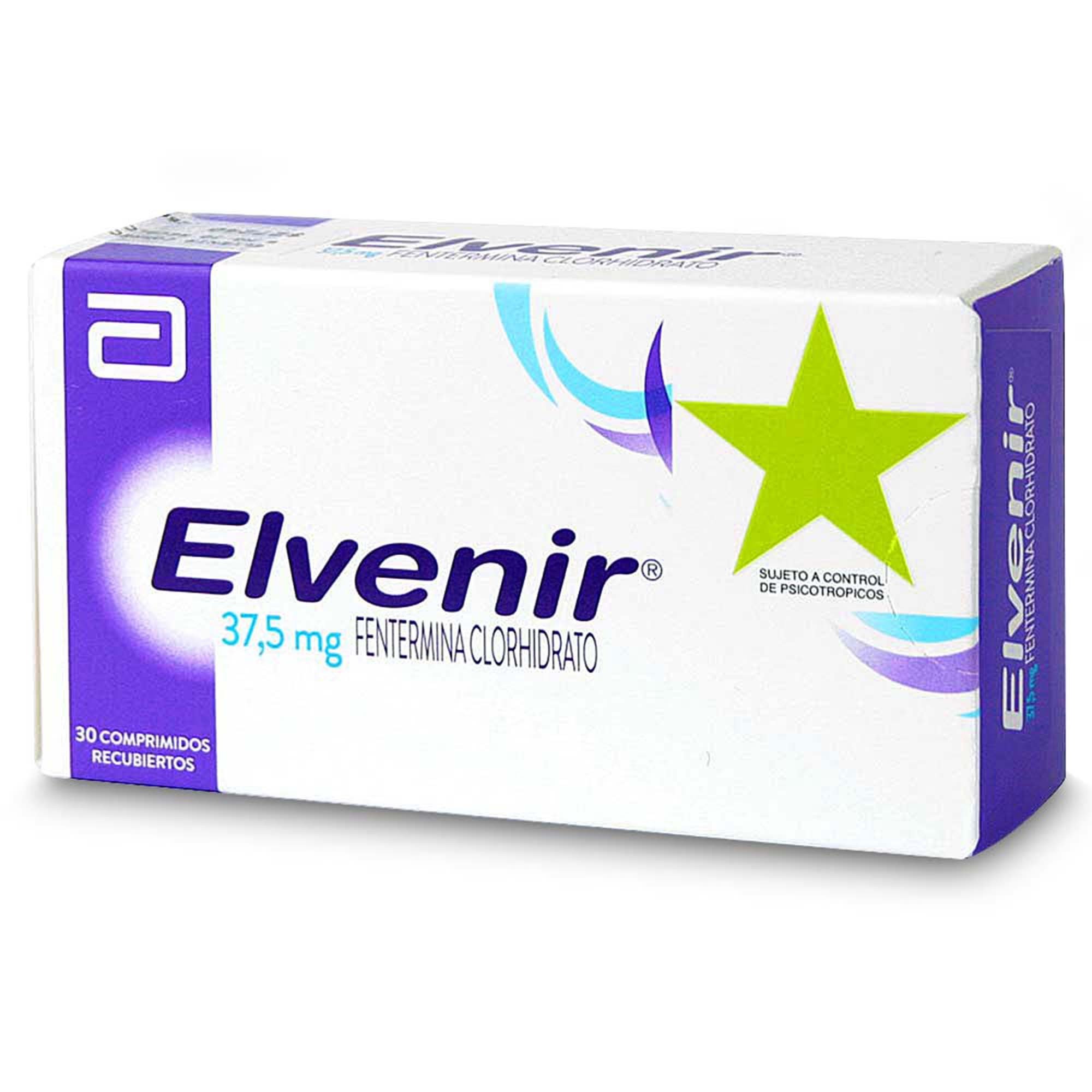 Elvenir Fentermina 37,5 mg 30 Comprimidos Recubiertos | Farmacias Cruz Verde