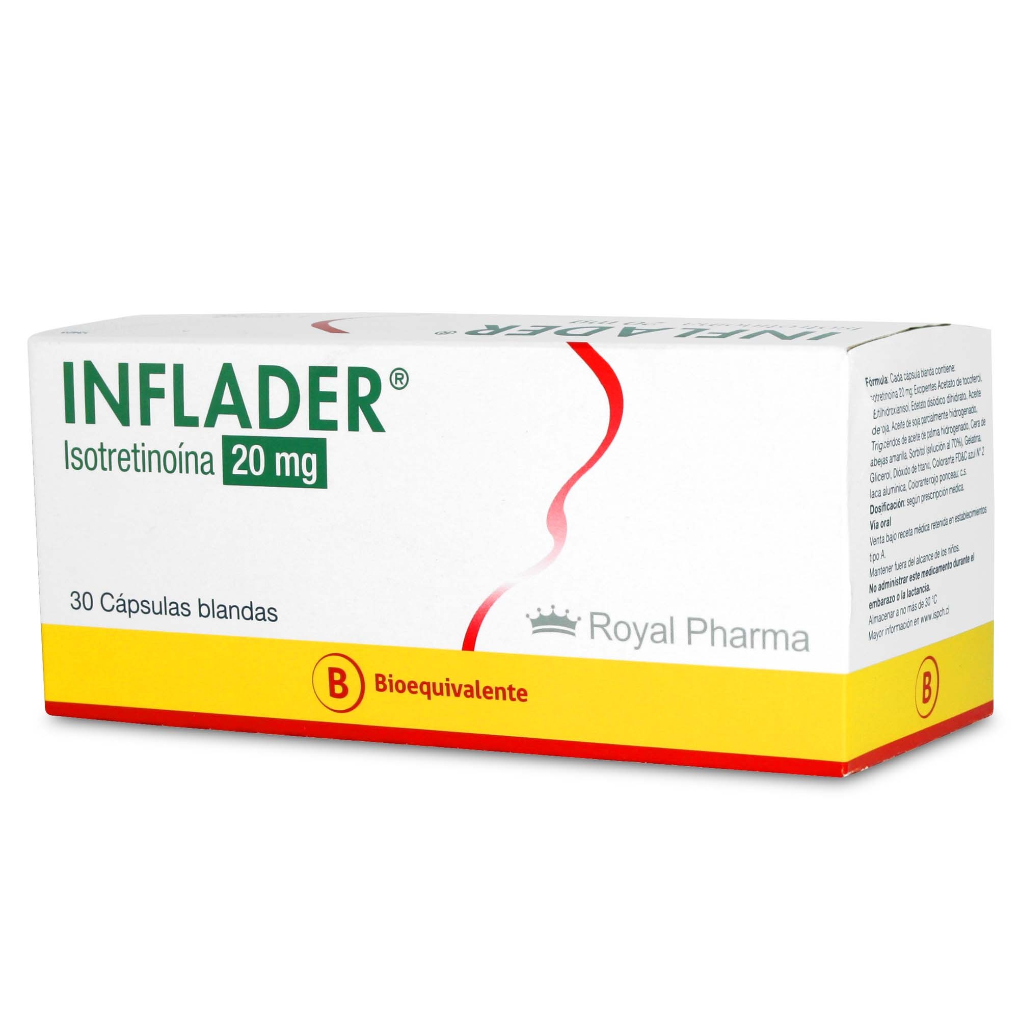 Inflader Isotretinoína 20 mg 30 Cápsulas Blandas
